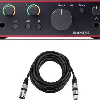 Interfaz de Audio Focusrite Scarlett Solo de Cuarta Generación con Cable XLR