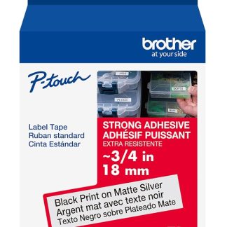 Cinta Brother P-touch TZeS941 Negra sobre Plata Mate de 18 mm